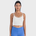 Front And Rear Unique Cross Sports Vest Female Vertical Bar Thread Soft Workout Yoga Top