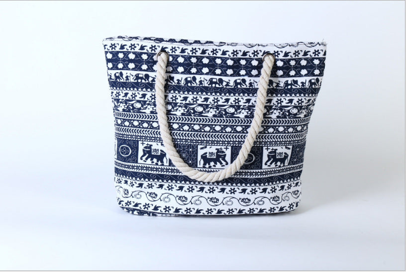 Trendy Korean Style Shoulder Bag Sports Casual Women's Bag Canvas Animal Shading Large Capacity