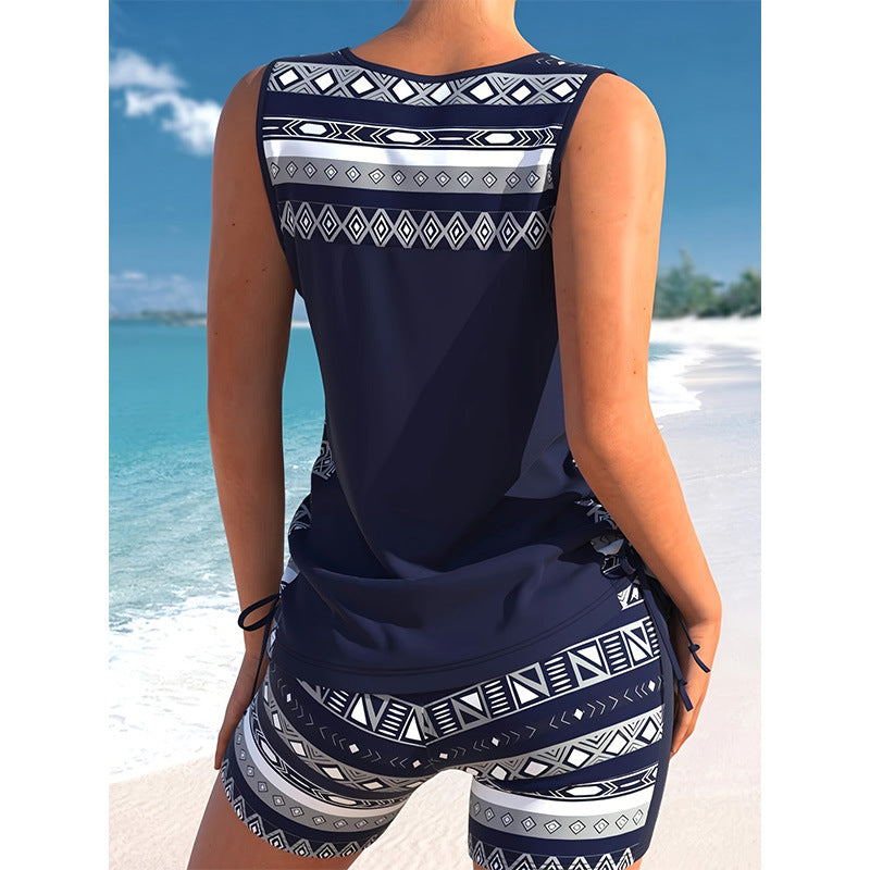 Women's Sports Hollow Conservative Split Swimsuit