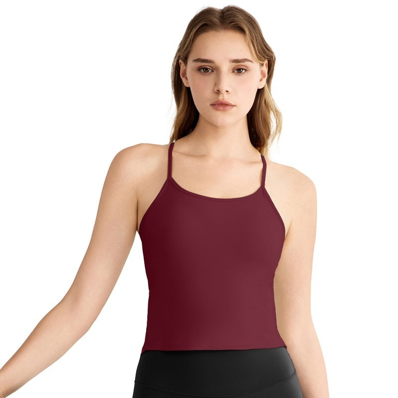 Yoga Clothes Vest Chest Pad Pilates Workout Underwear Sexy