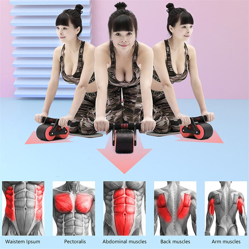 Double Wheel Automatic Ab Wheel Roller Waist Trainer