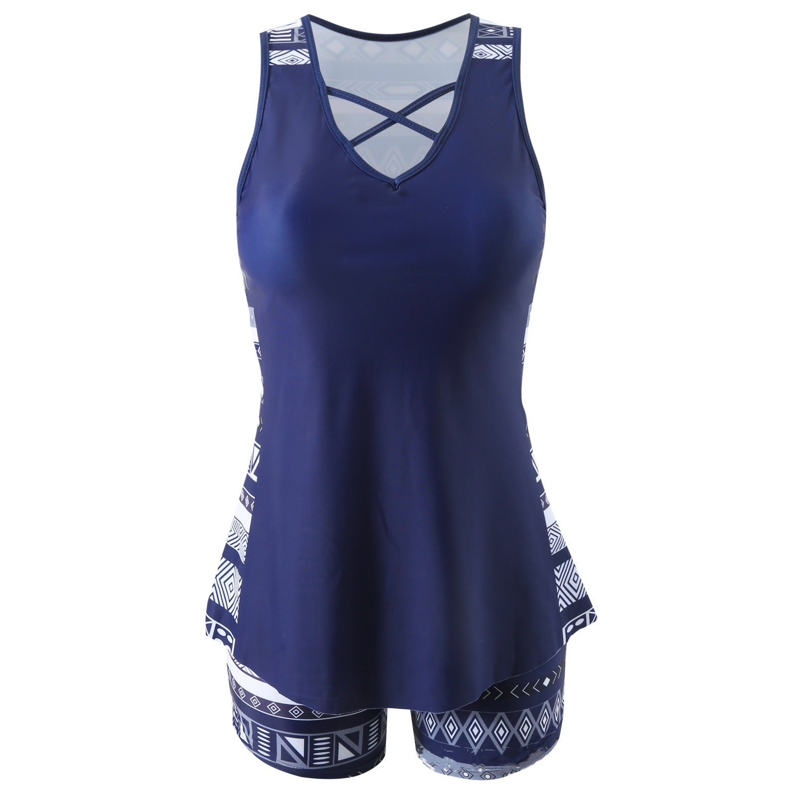 Women's Sports Hollow Conservative Split Swimsuit